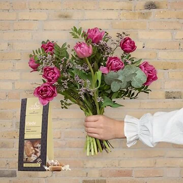Tulipan buketten med flødekarameller